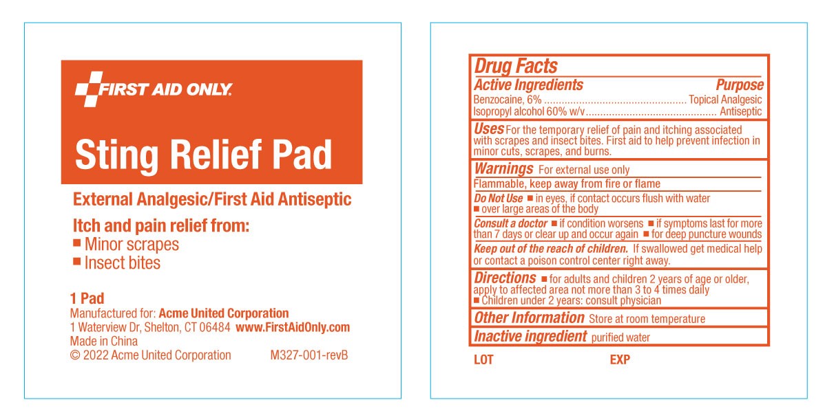 Pill image for first aid only sting relief pad