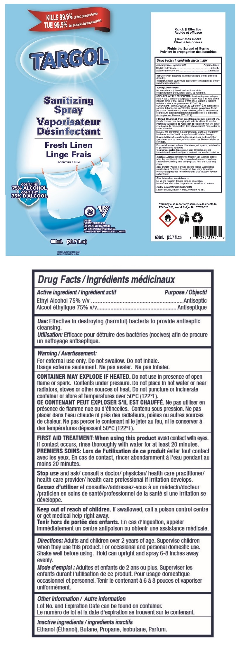 Pill image for Targol Sanitizing Spray Fresh Linen
