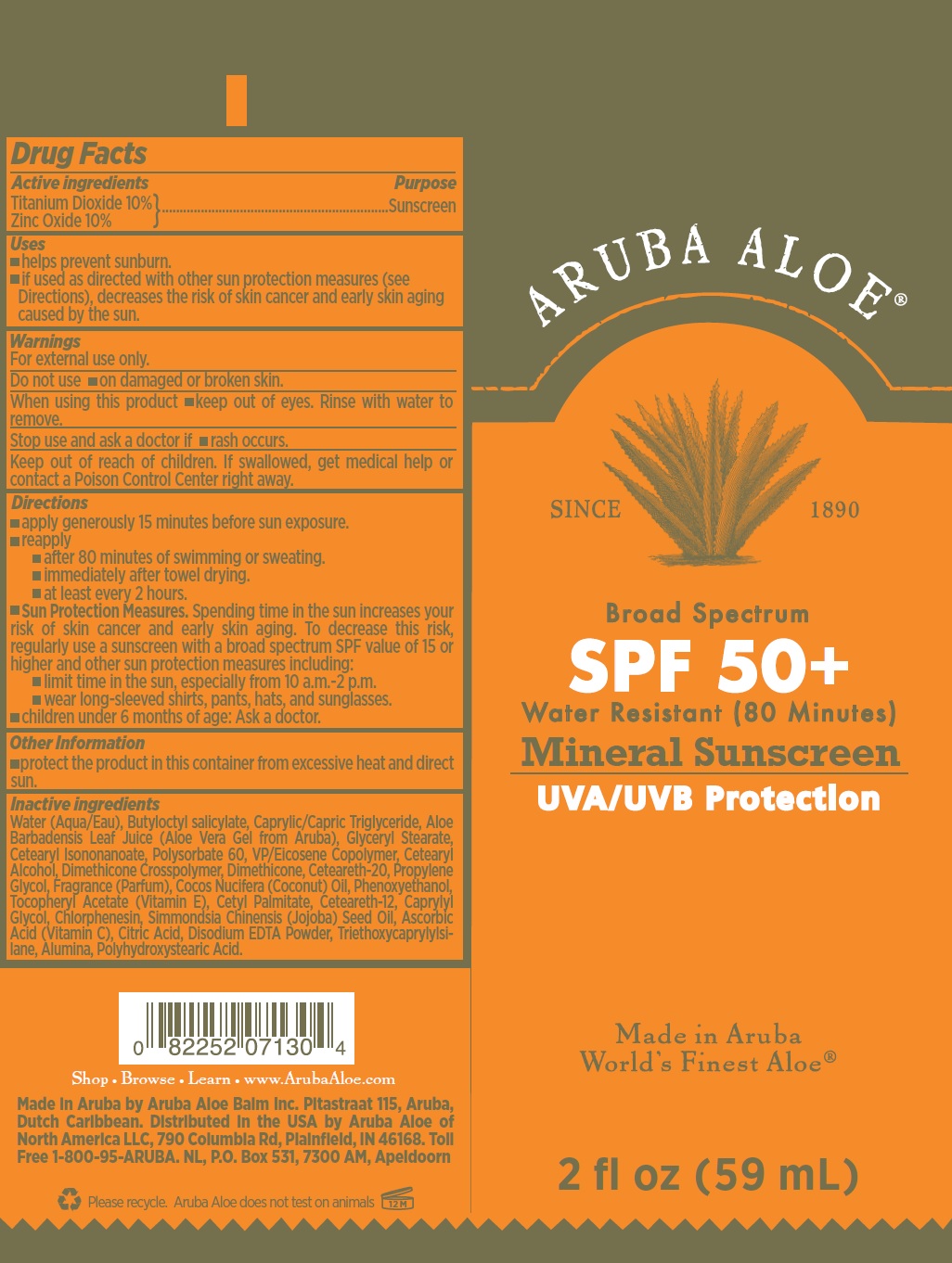 Pill image for Aruba Aloe Spf 50+ Mineral Sunscreen