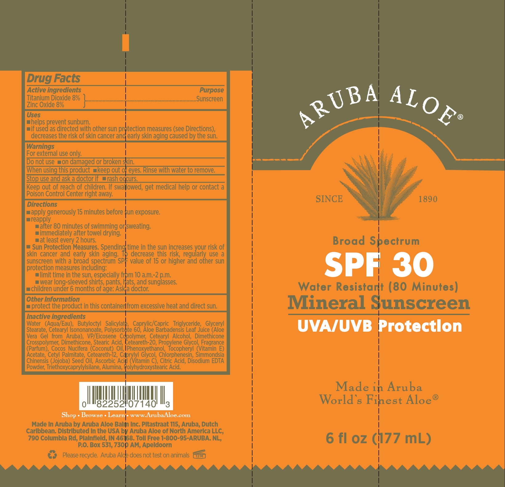 Pill image for Aruba Aloe Spf 30 Mineral Sunscreen