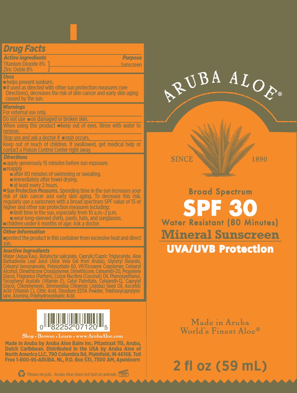 Pill image for Aruba Aloe Spf 30 Mineral Sunscreen