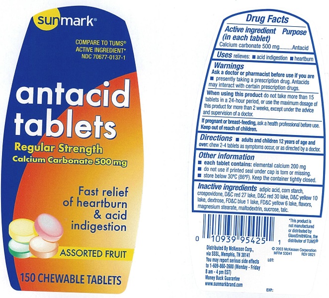 Pill image for Sunmark Antacid Assorted Fruit Chewable Tablets
