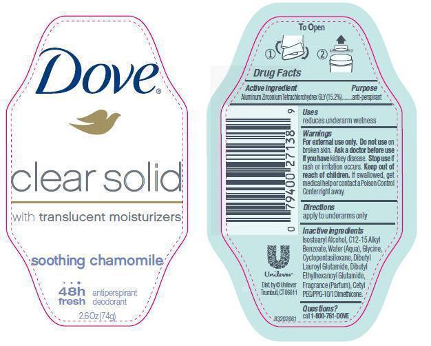 Pill image for Dove Clear Solid Soothing Chamomile Antiperspirant Deodorant