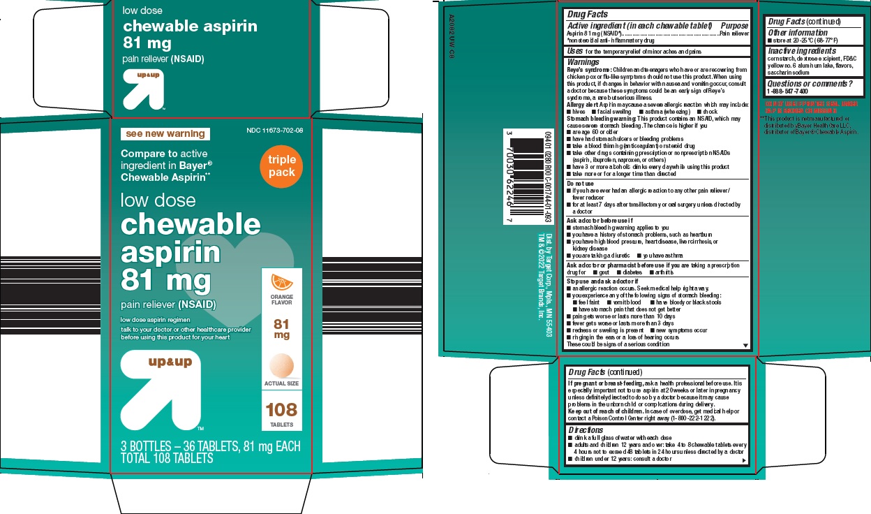 Pill image for Target Corporation Chewable Aspirin 81 Mg Drug Facts