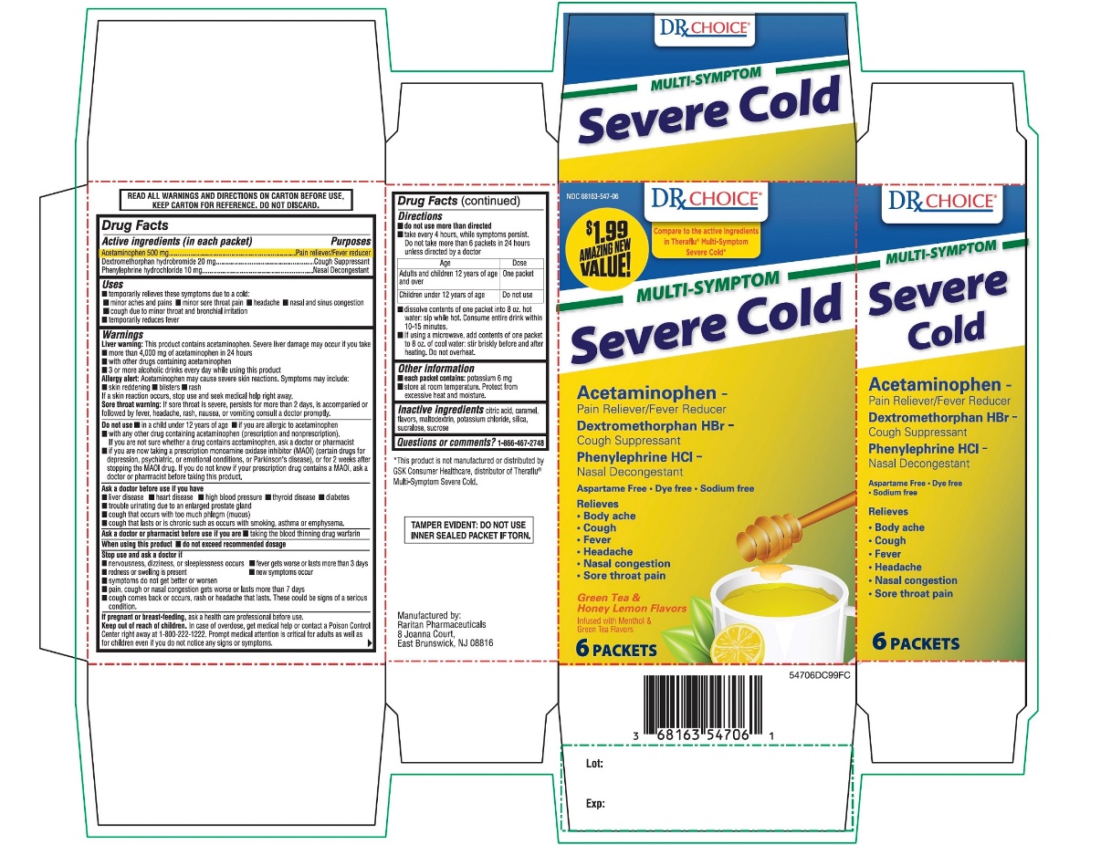 Pill image for Drx Choice Multi-symptom Severe Cold Green Tea And Honey Lemon Flavors 6 Packets