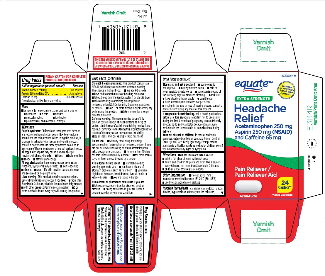 Pill image for 370r Walmart 79903-044 Acetaminophen 250mg, Aspirin 250 Mg & Caffeine 65 Mg 24 Ct And 200 Ct