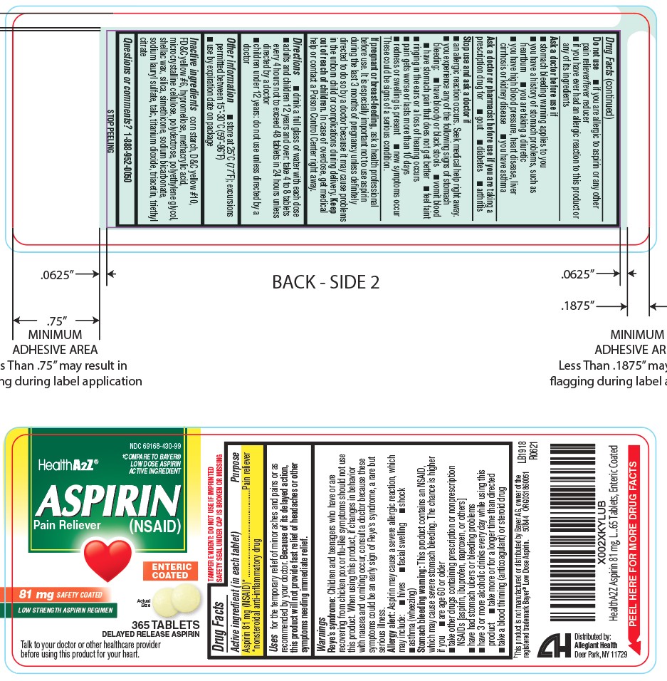 Pill image for 430 - Aspirin 81mg