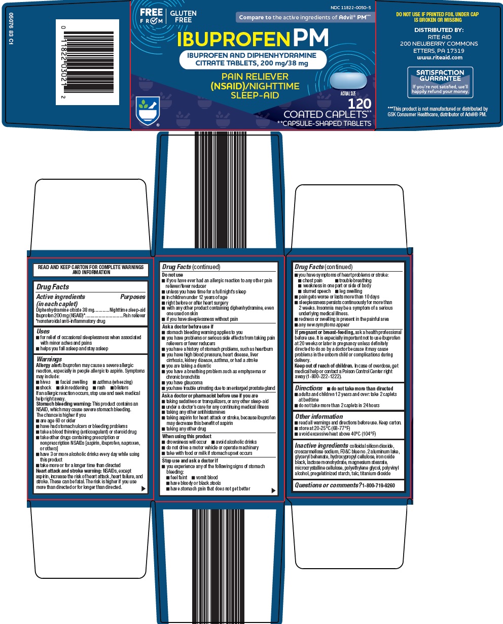 Pill image for Rite Aid Corporation Ibuprofen Pm Drug Facts