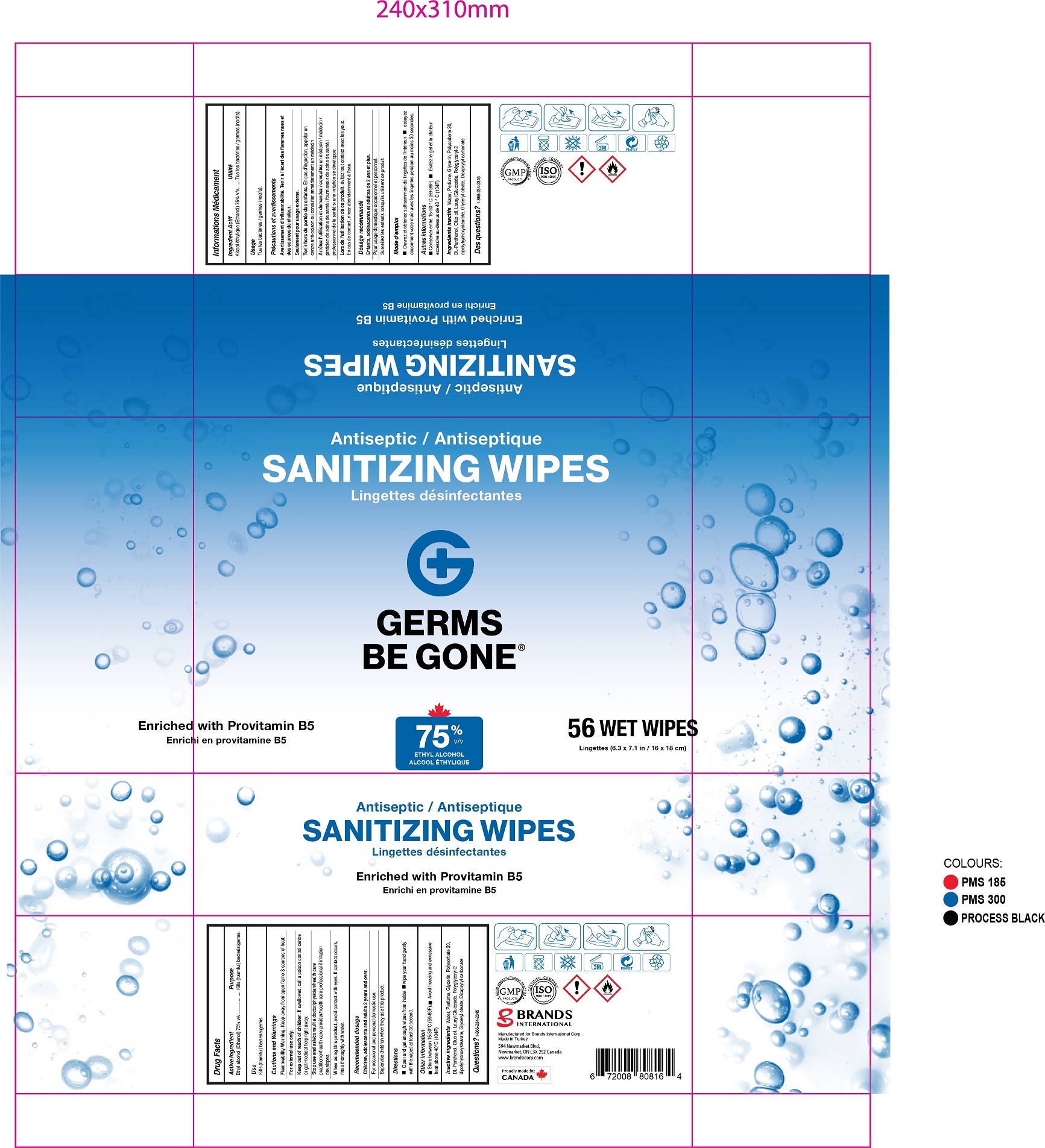 Pill image for Germs Be Gone Antiseptic Wipes.