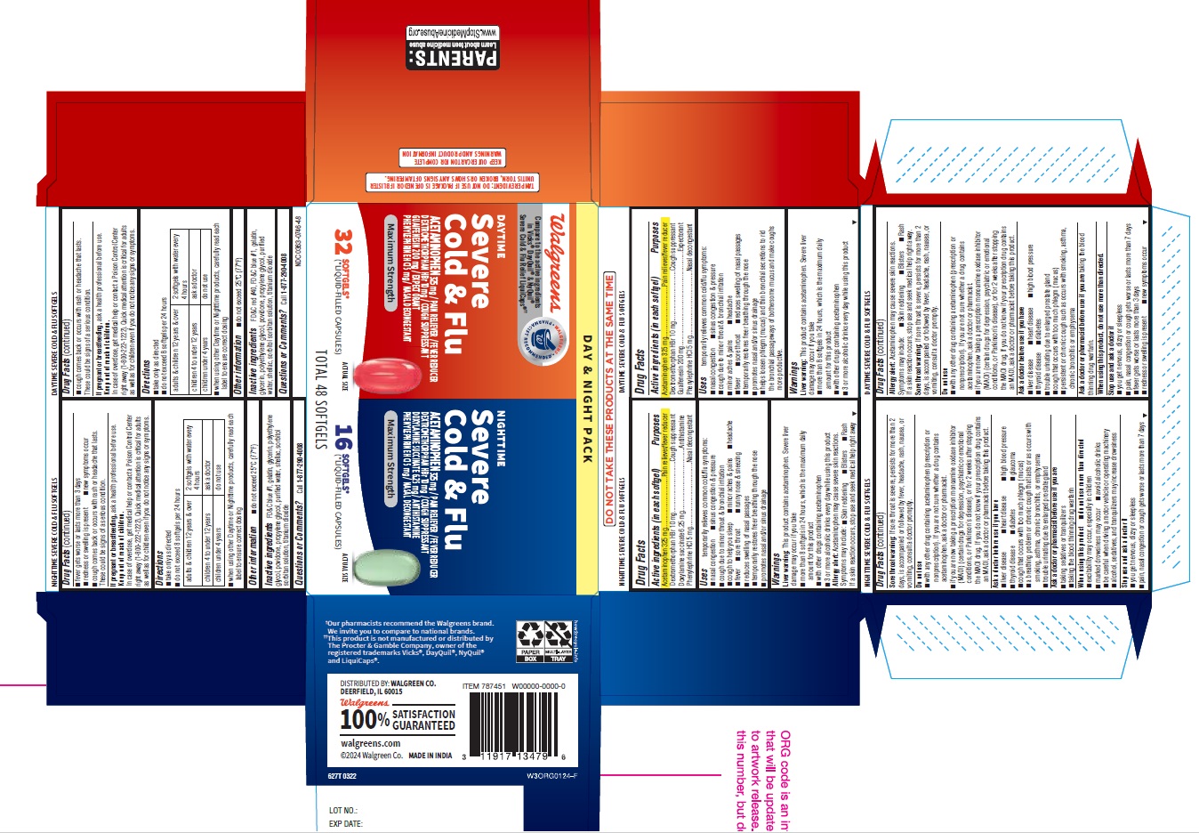 Pill image for 627t Walgreens 0363-0746 Daytime Nighttime Severe Cold & Flu