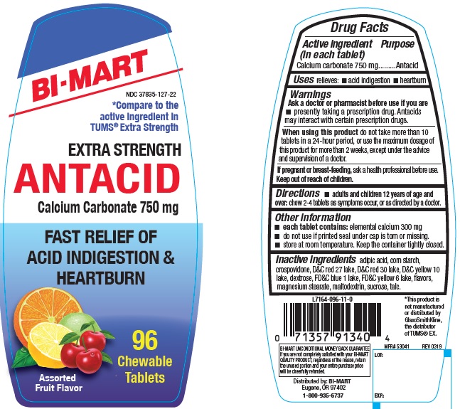 Pill image for Bi-mart Extra Strength Antacid Assorted Fruit Chewable Tablets