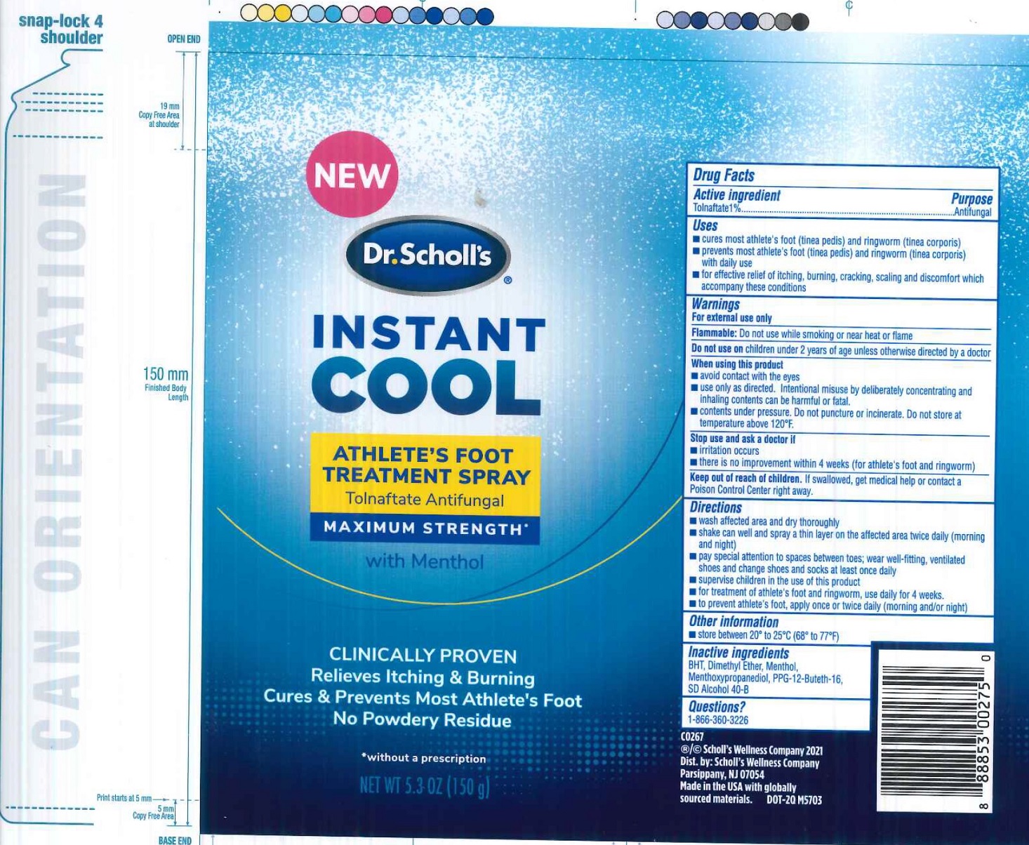 Pill image for Dr. Scholl's Instant Cool Athlete's Foot Treatment Spray With Menthol