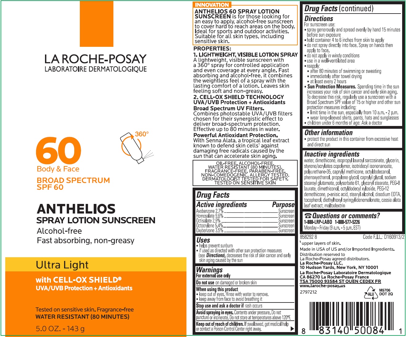 Pill image for La Roche-posay Anthelios Spray Lotion Sunscreen Spf 60 Ultra Light