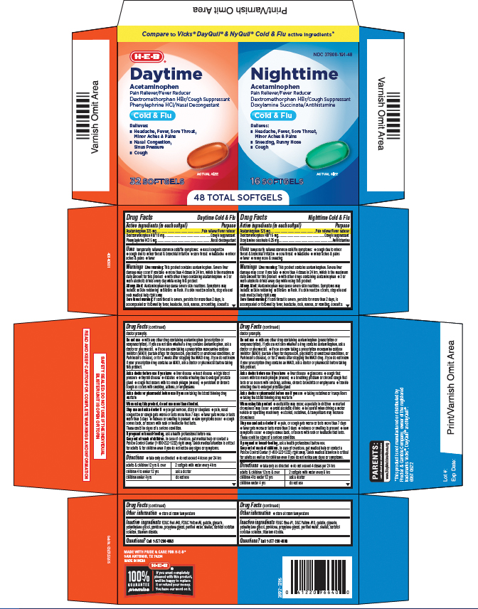 Pill image for 695t Heb 37808-191 Daytime Nighttime Cold & Flu Softgels Combo 48 Count