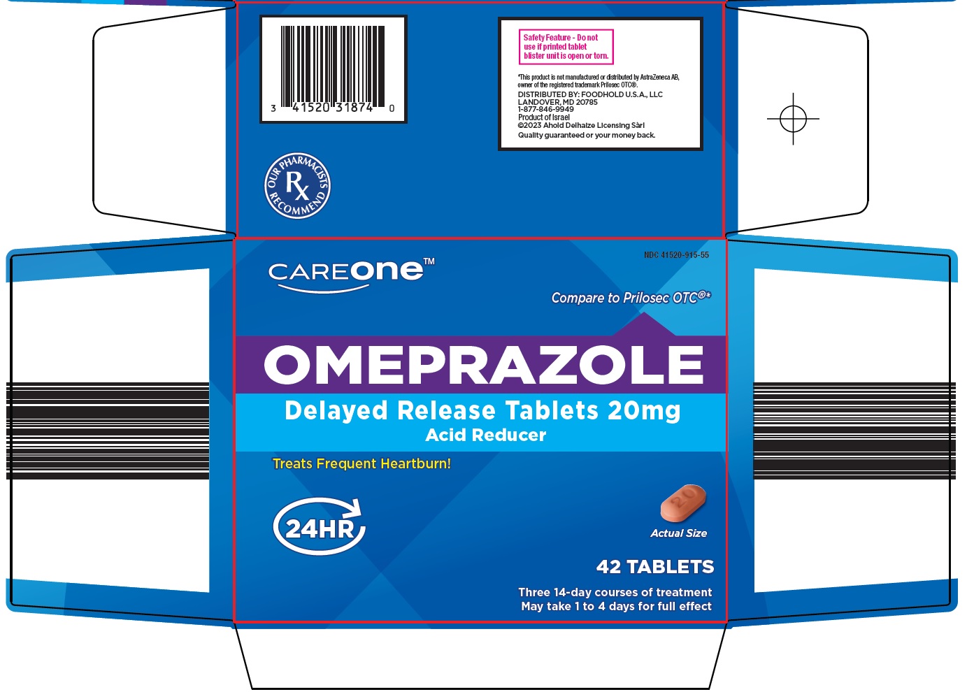 Pill image for American Sales Company Omeprazole Delayed Release Tablets 20 Mg Drug Facts