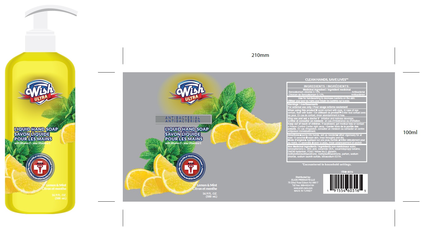 Pill image for Wish Ultra Antibacterial Liquid Hand Soap - Lemon&mint