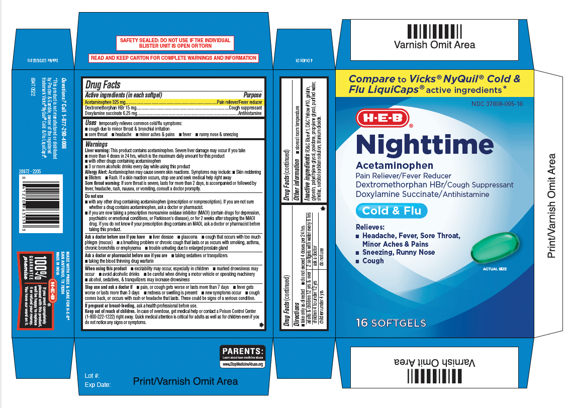 Pill image for 694t Heb 37808-095 Nighttime Cold & Flu Softgels 16s
