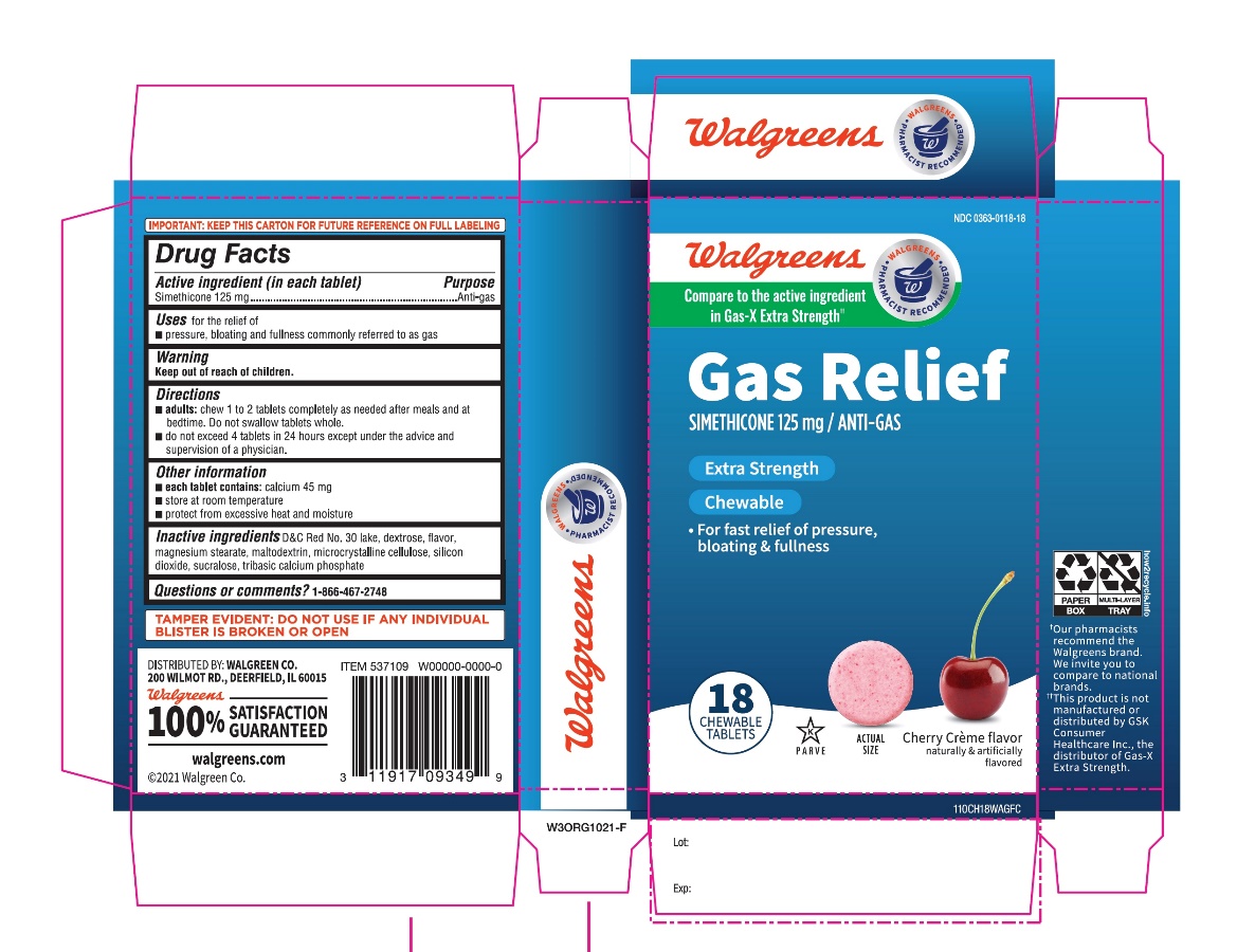 Pill image for Walgreens Extra Strength Gas Relief Chewable Tablets