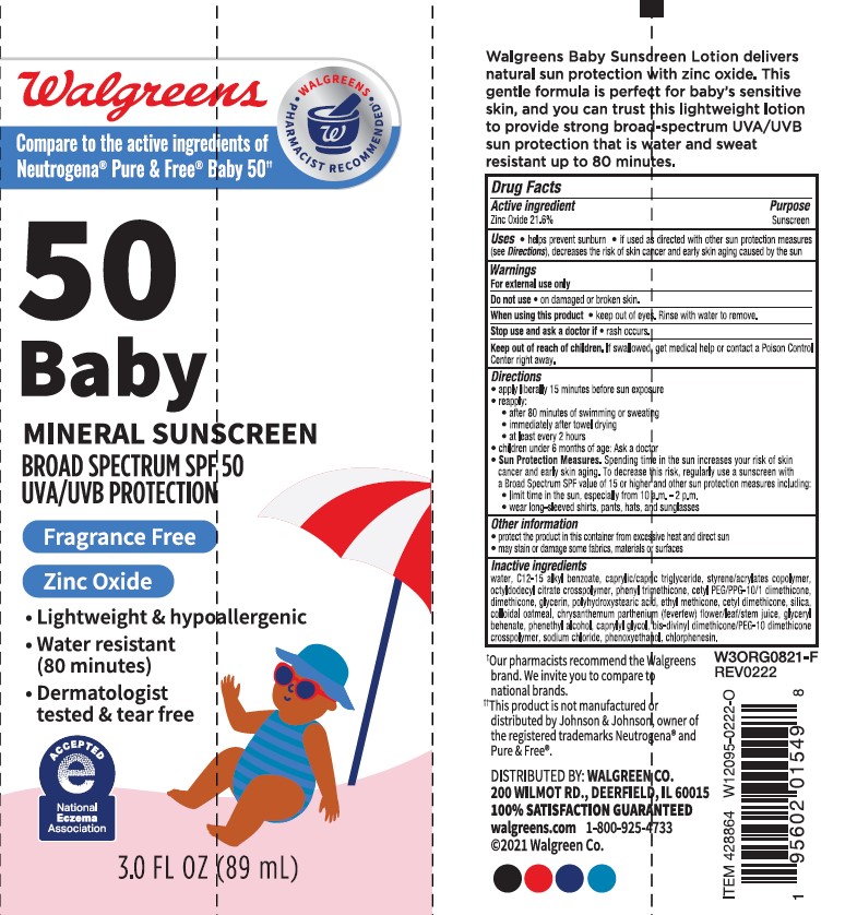 Pill image for walgreens 50 baby mineral sunscreen