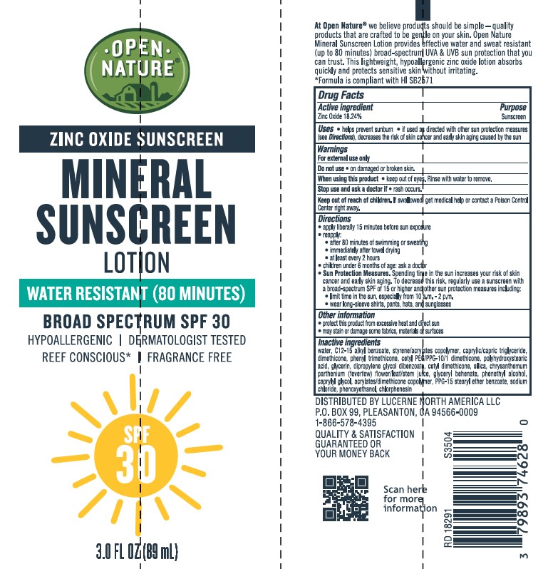 Pill image for Open Nature Zinc Oxide Sunscreen Mineral Sunscreen Lotion Spf 30
