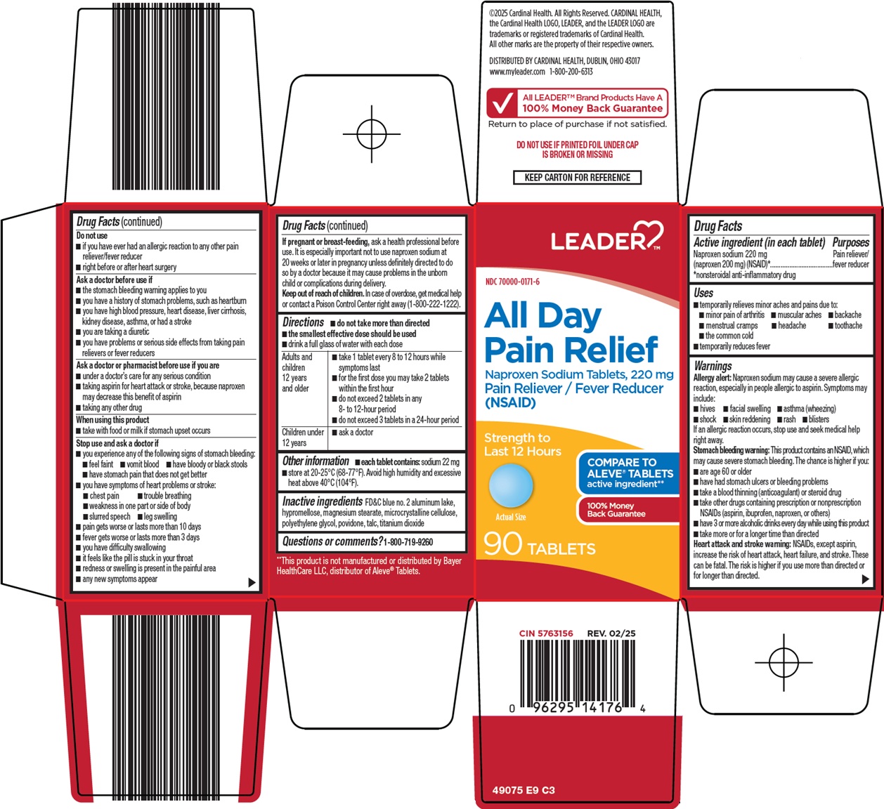 Pill image for Cardinal Health All Day Pain Relief Drug Facts