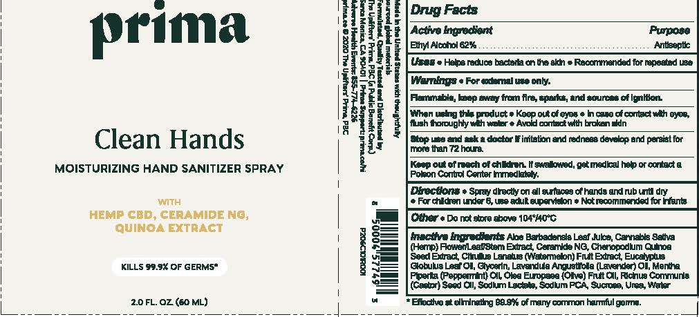 Pill image for Prima Clean Hands Moisturizing Hand Sanitizer Spray