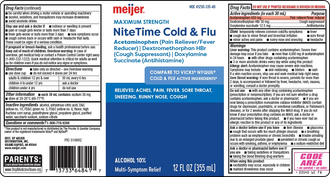 Pill image for Meijer Distribution, Inc. Nitetime Cold & Flu Drug Facts