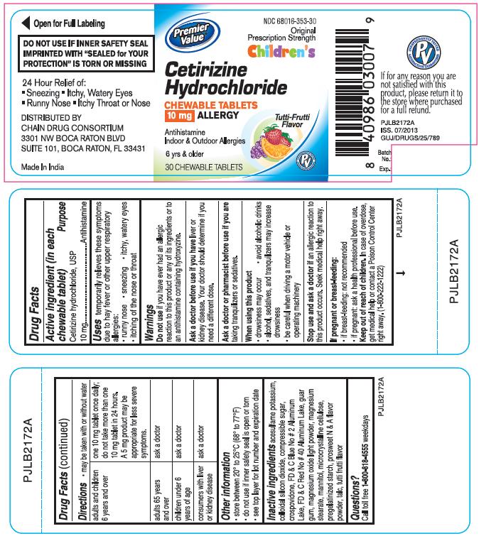 Pill image for Cetirizine Hydrochloride Chewable Tablets