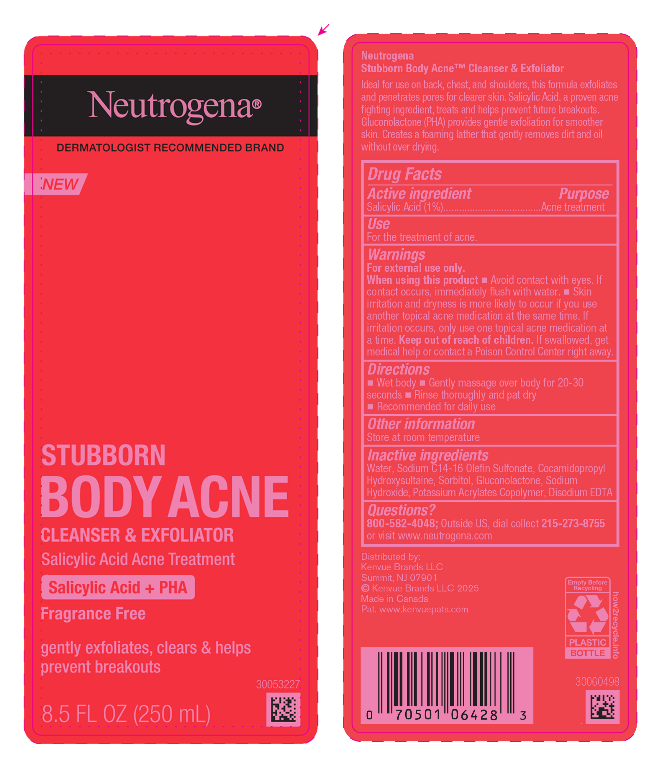 Pill image for neutrogena stubborn body acne cleanser and exfoliator