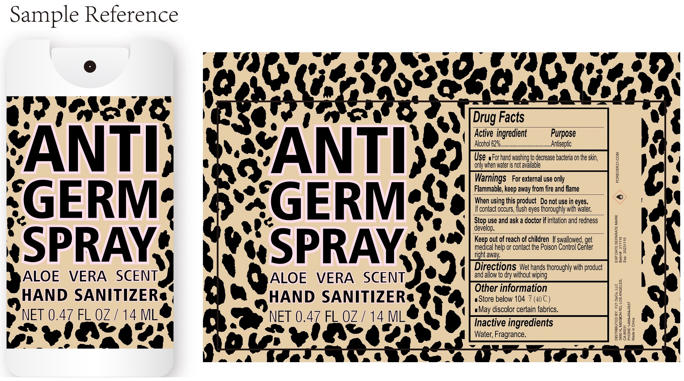 Pill image for Aloe Vera Scent Anti Germ Spray