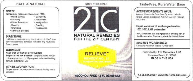 Pill image for Relieve Remedy No. 21