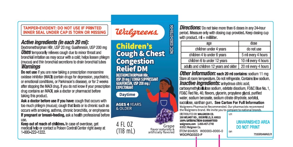 Pill image for Walgreens Children’s Cough And Chest Congestion