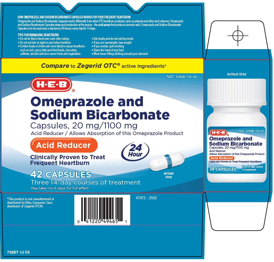 Pill image for Heb Omeprazole And Sodium Bicarbonate Drug Facts