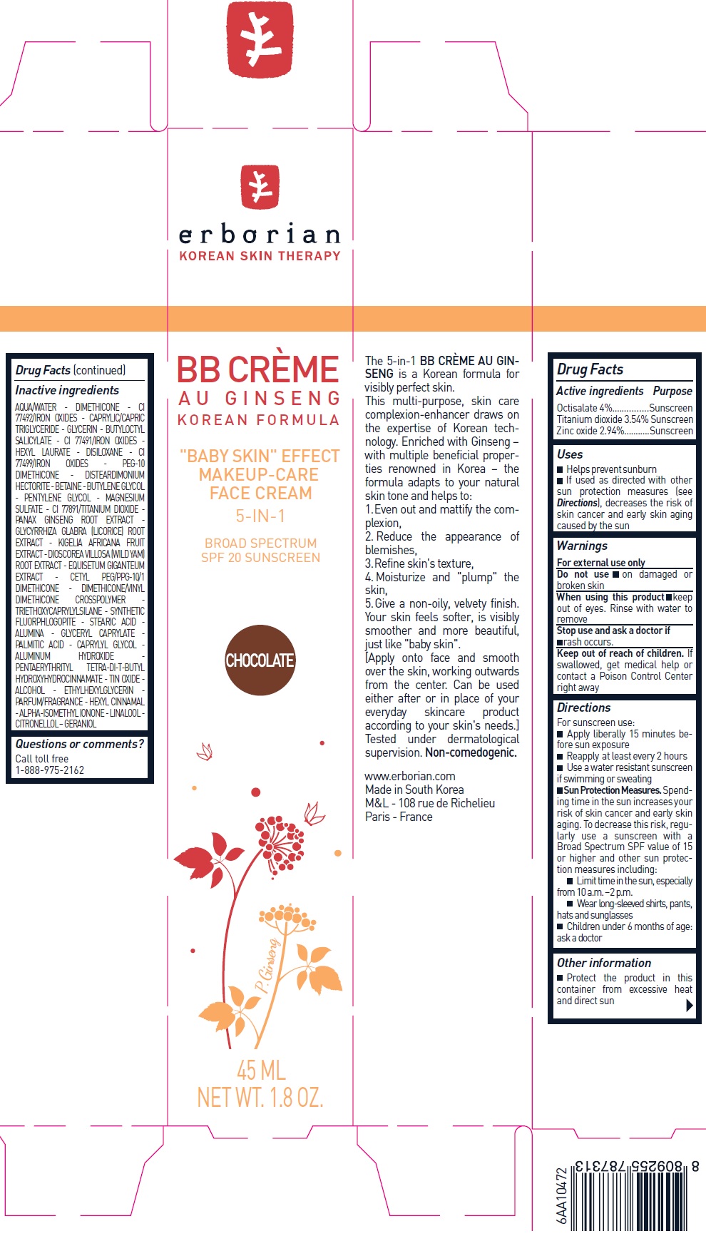 Pill image for Erborian Bb Creme Au Ginseng Chocolate Spf 20