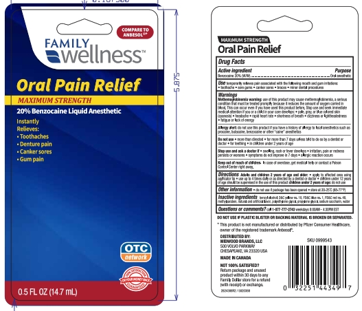 Pill image for 5820388 Family Wellness Max Str Oral Pain Relief