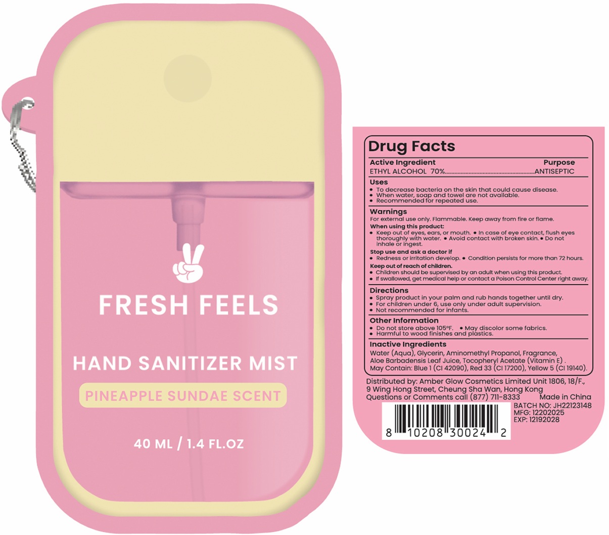 Pill image for Fresh Feels Hand Sanitizer Mist Pineapple Sundae Scent