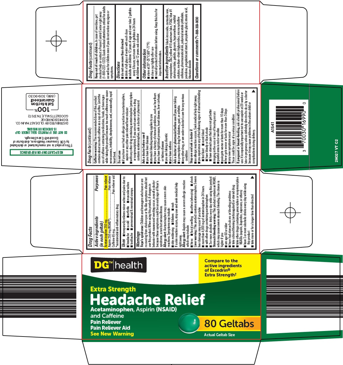 Pill image for Dolgencorp, Llc Headache Relief Drug Facts