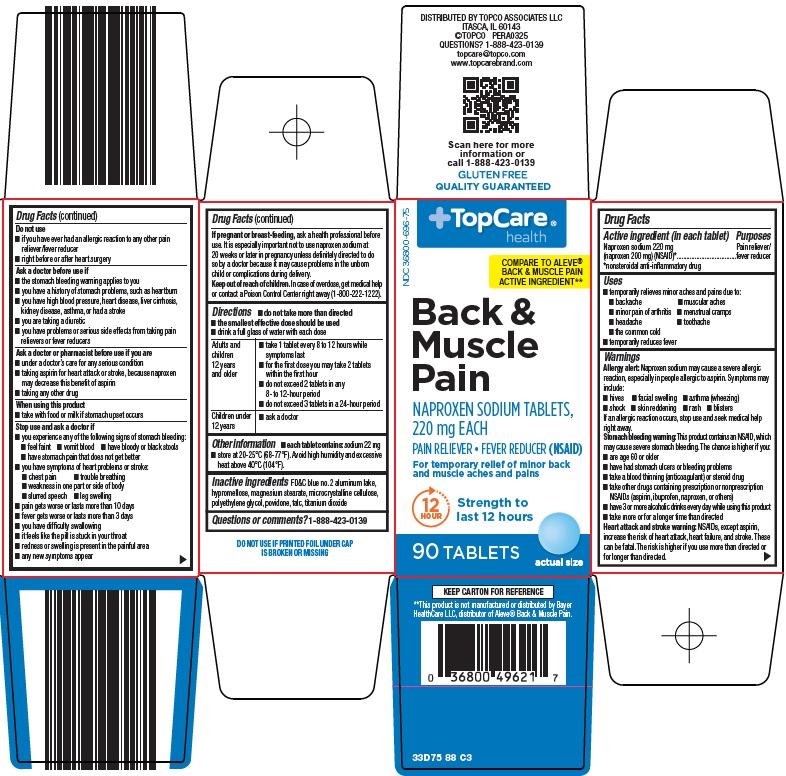 Pill image for Topco Associates Llc. Back & Muscle Pain Drug Facts