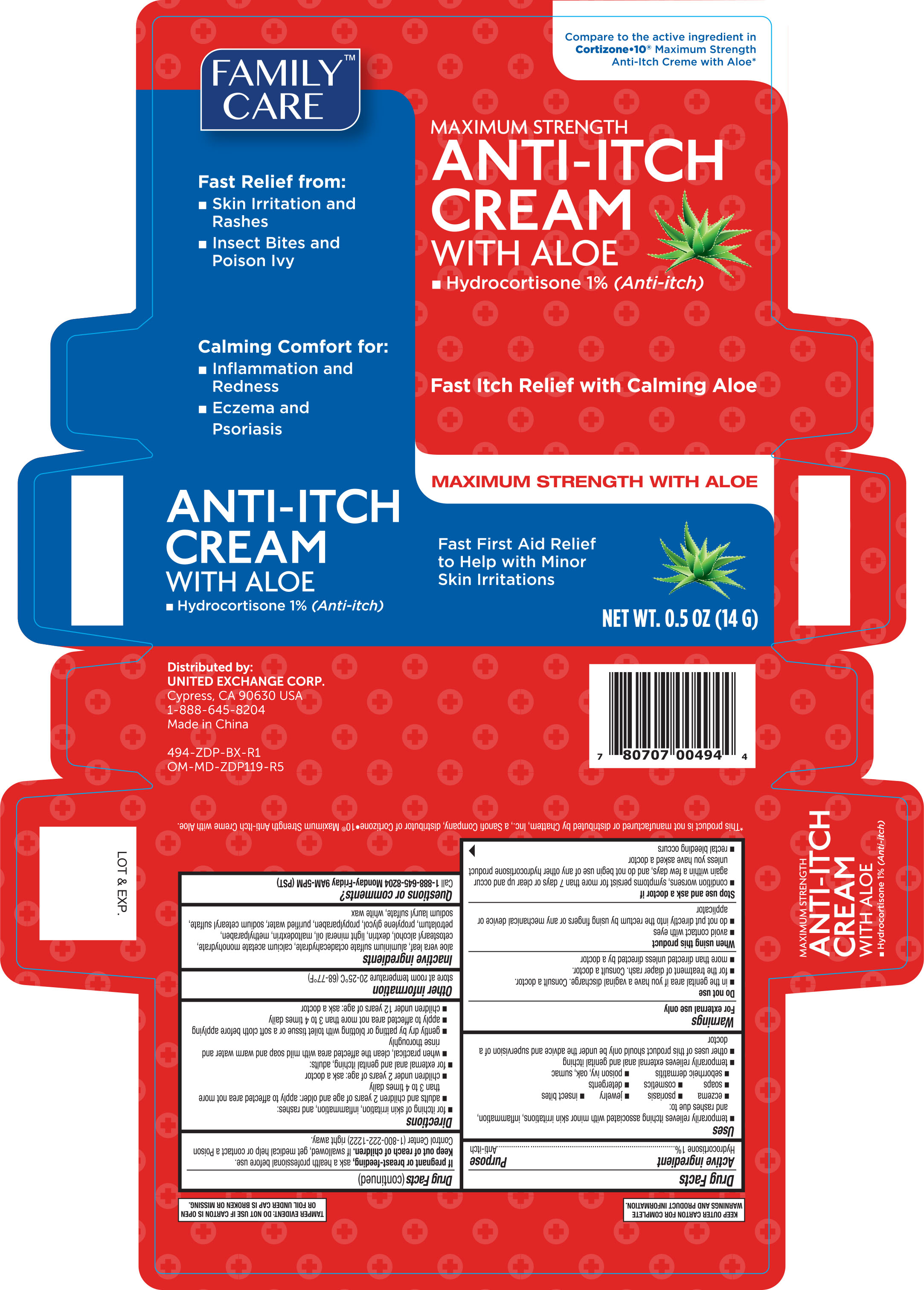 Pill image for Family Care Anti-itch Relief Cream 0.5 Oz 494 Zdp