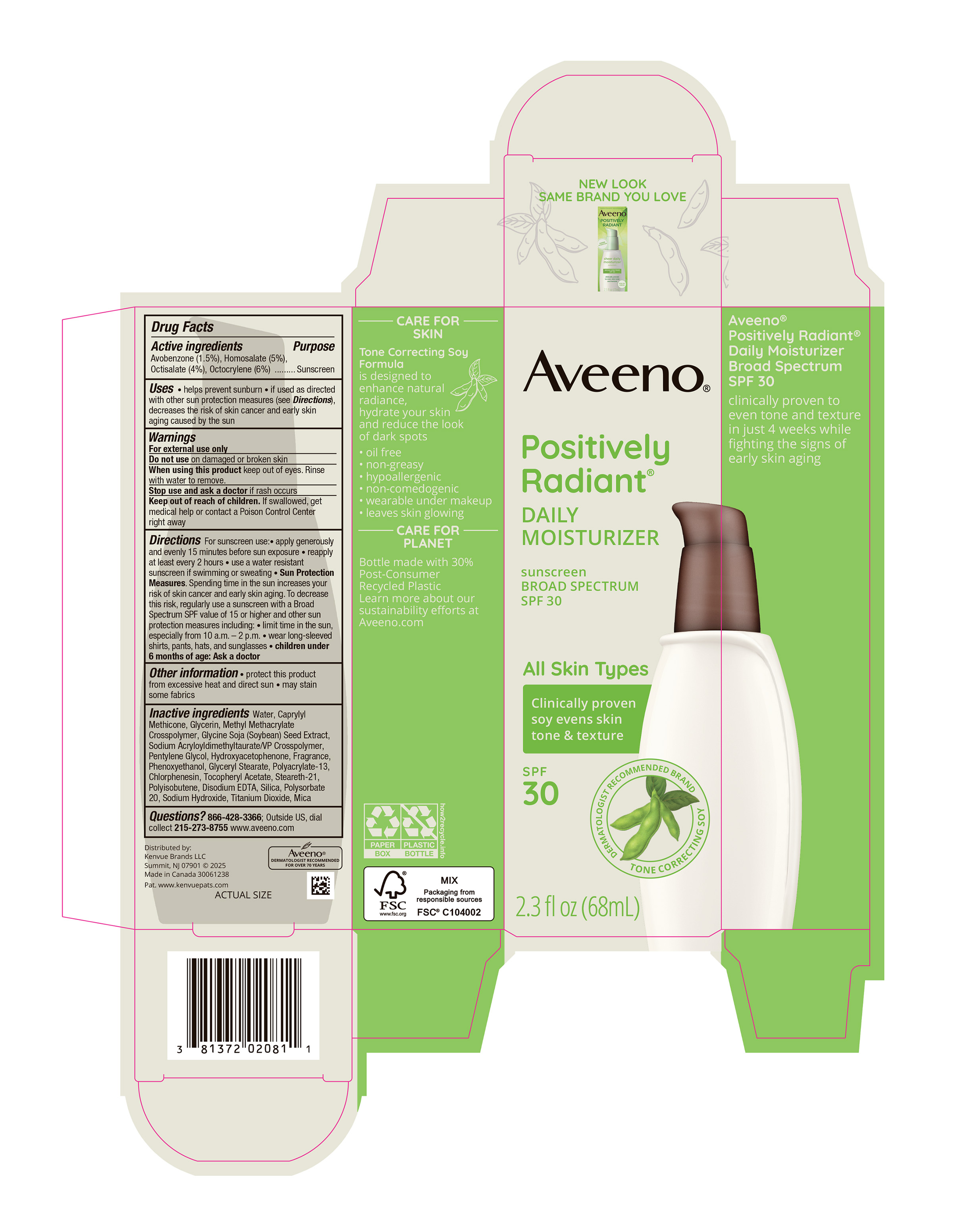 Pill image for Aveeno Positively Radiant Daily Moisturizer Sunscreen Broad Spectrum Spf 30