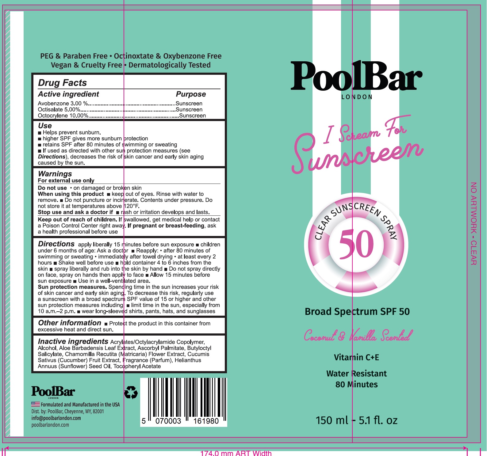 Pill image for Poolbar I Scream For Sunscreen Spf 50, Coconut & Vanilla