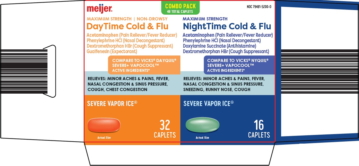Pill image for Meijer Distribution, Inc. Daytime Cold & Flu Nighttime Cold & Flu Drug Facts