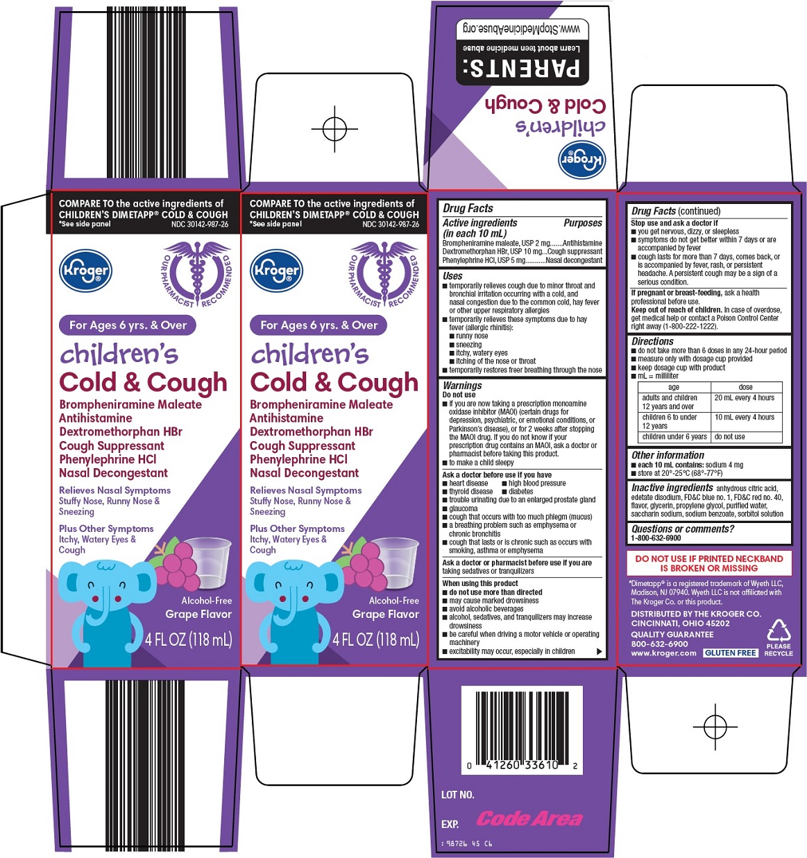 Pill image for Kroger Co. Children’s Cold & Cough Drug Facts