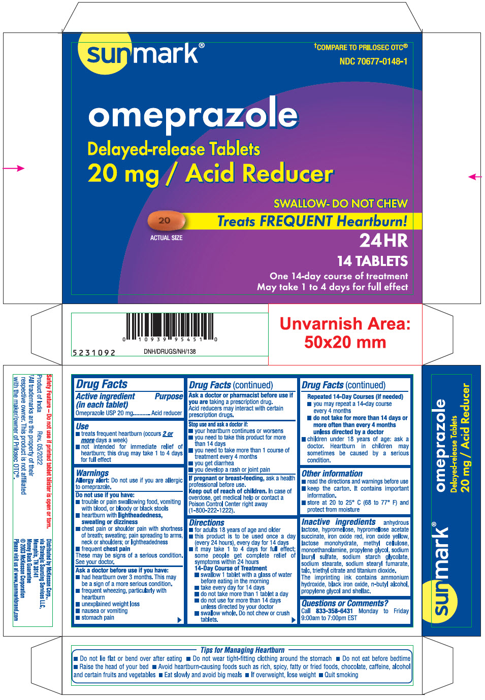 Pill image for Omeprazole Delayed-release Tablets, 20 Mg