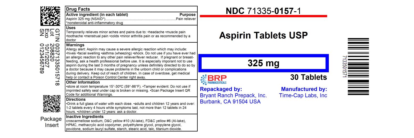 Pill image for 331r Timely 49483-331 Aspirin 325mg Delayed Release Tablets