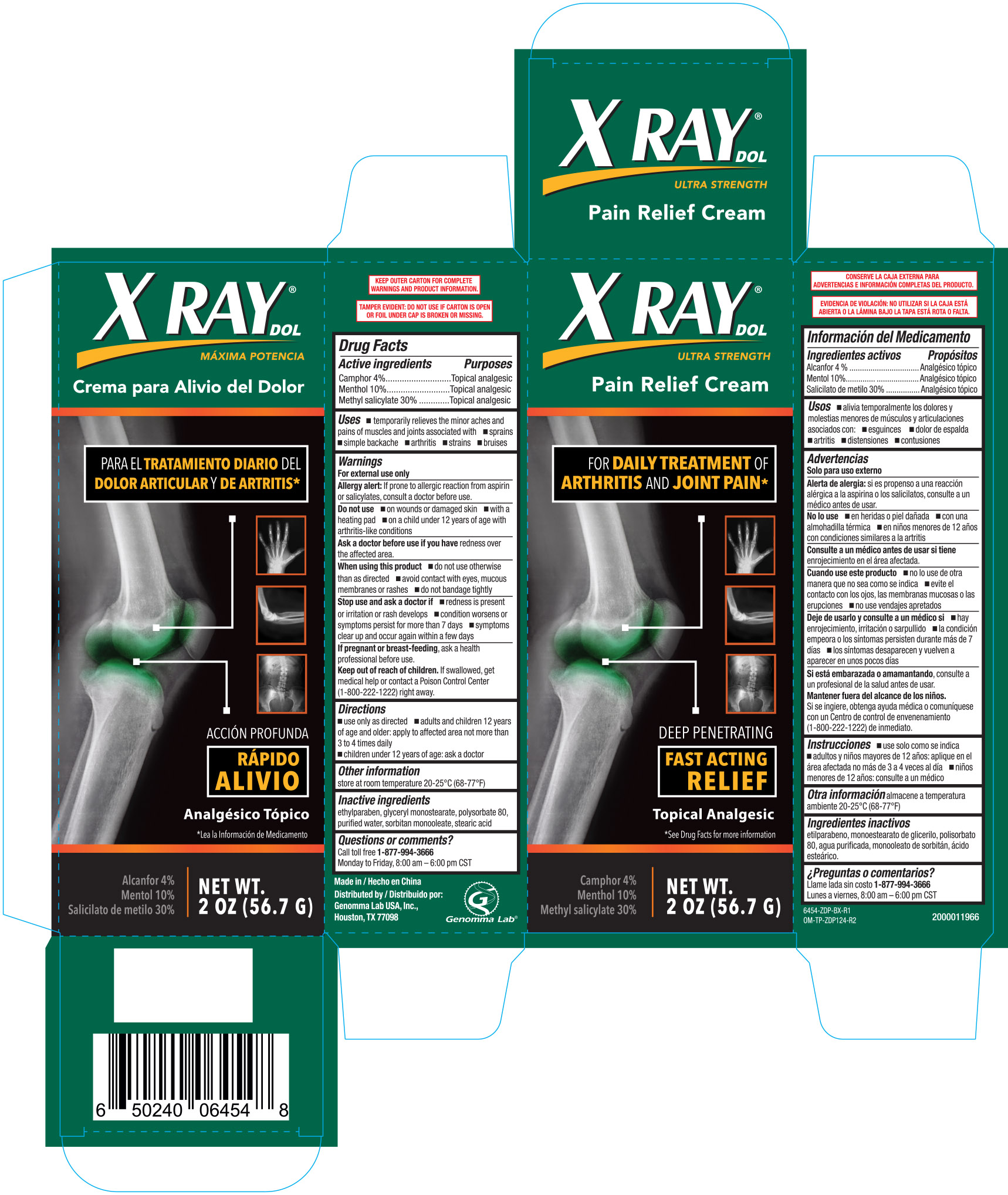 Pill image for X Ray Pain Relief Cream 2oz 6454 Zdp