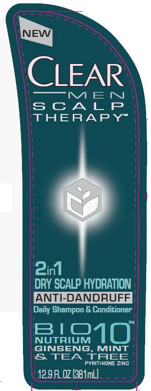 Pill image for Clear Men 2 In 1 Dry Scalp Hydration Anti Dandruff Shampoo And Conditioner Pdp And Drug Facts Box