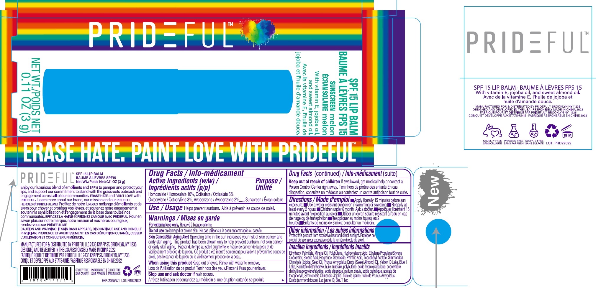 Pill image for Prideful Spf 15 Lip Balm-melon