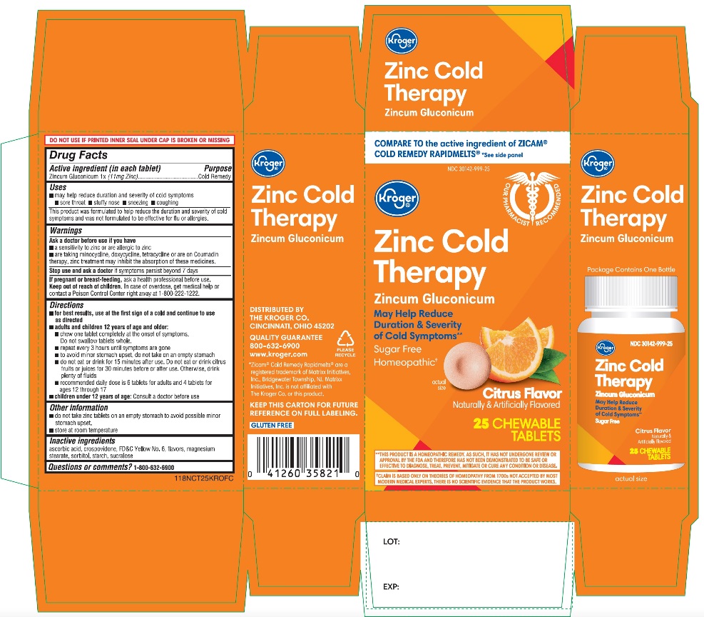 Pill image for Kroger Zinc Cold Therapy Citrus Flavor 25 Chewable Tablets