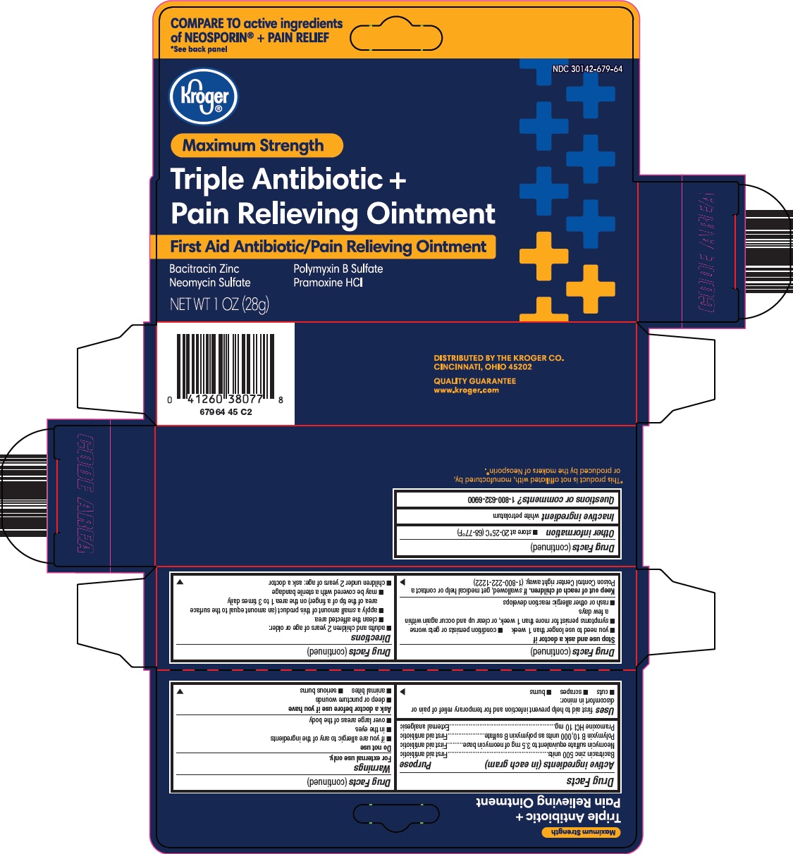Pill image for kroger co. triple antibiotic + pain relieving ointment drug facts